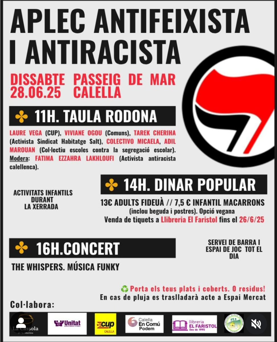 Éste Sábado por la mañana, el Alt Maresme se mueve y nosotras con él. Acompáñanos y encendamos la llama antifascista y antirracista en nuestra Comarca 🔥🔥.