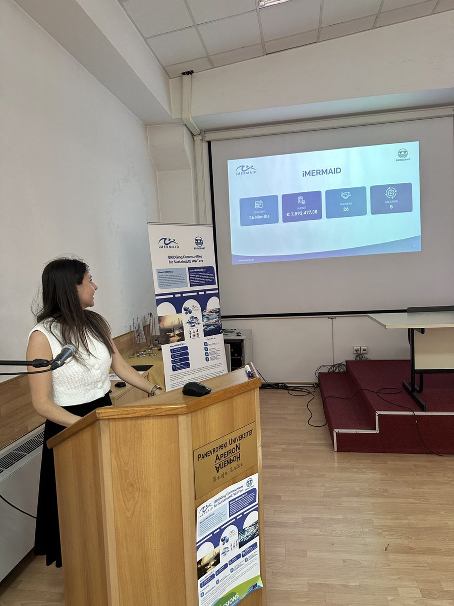 🌊 Over 40 students joined the 1st BRIDGEWAT training on June 24 at Apeiron Univ. in Banja Luka — more than 2x the expected! 🚀
Hands-on demos of <a href="/imermaid_eu/">iMERMAID 🇪🇺</a> tools for water pollution monitoring 💧🧪
#BRIDGEWAT #iMERMAID #CleanWater #YouthForNature #BanjaLuka #IPERS #GreenFuture