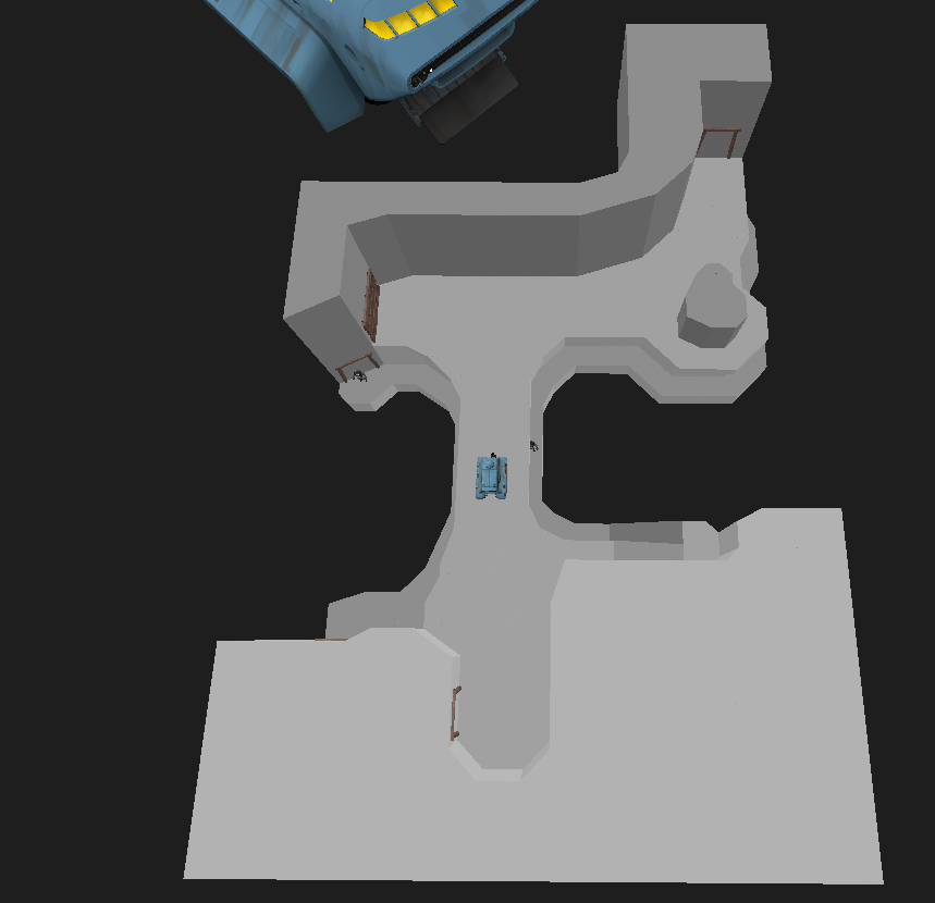 drudlyclean's tweet photo. Rough mockup for an MVM map I tried to put together, with pathing that's heavily based off Hightower's track layout.

The main idea was to try and focus on height variation, while using a multilayered bridge to allow for support robots to push under if left unwatched. https://t.co/rODGea5cFJ