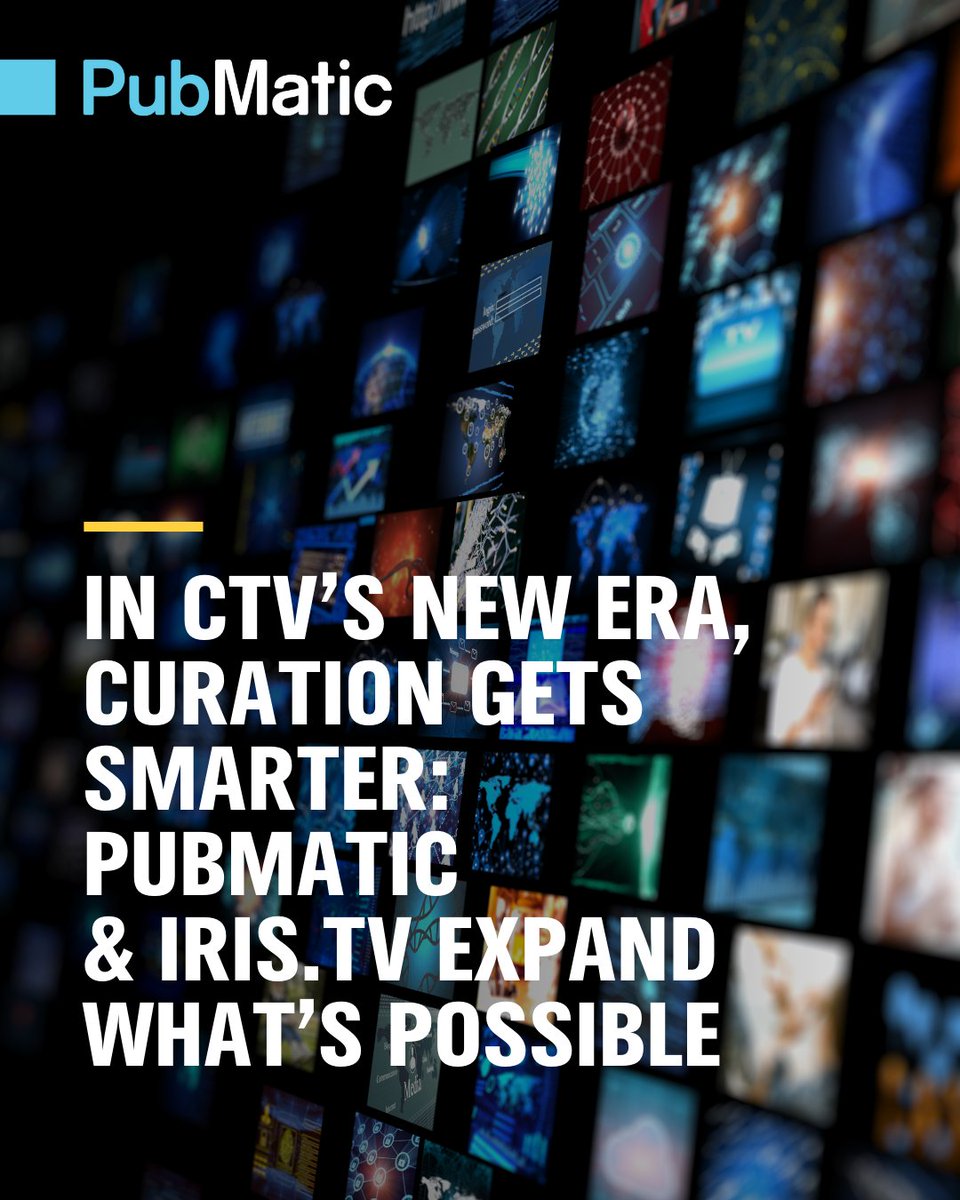 CTV needs smarter targeting. Our partnership with
@IRIS_TV brings video-level context to curated deals, helping buyers reach audiences more effectively and drive stronger results. Learn more: pubmatic.com/blog/in-ctv-ne…
#CTV #AdTech #Advertising