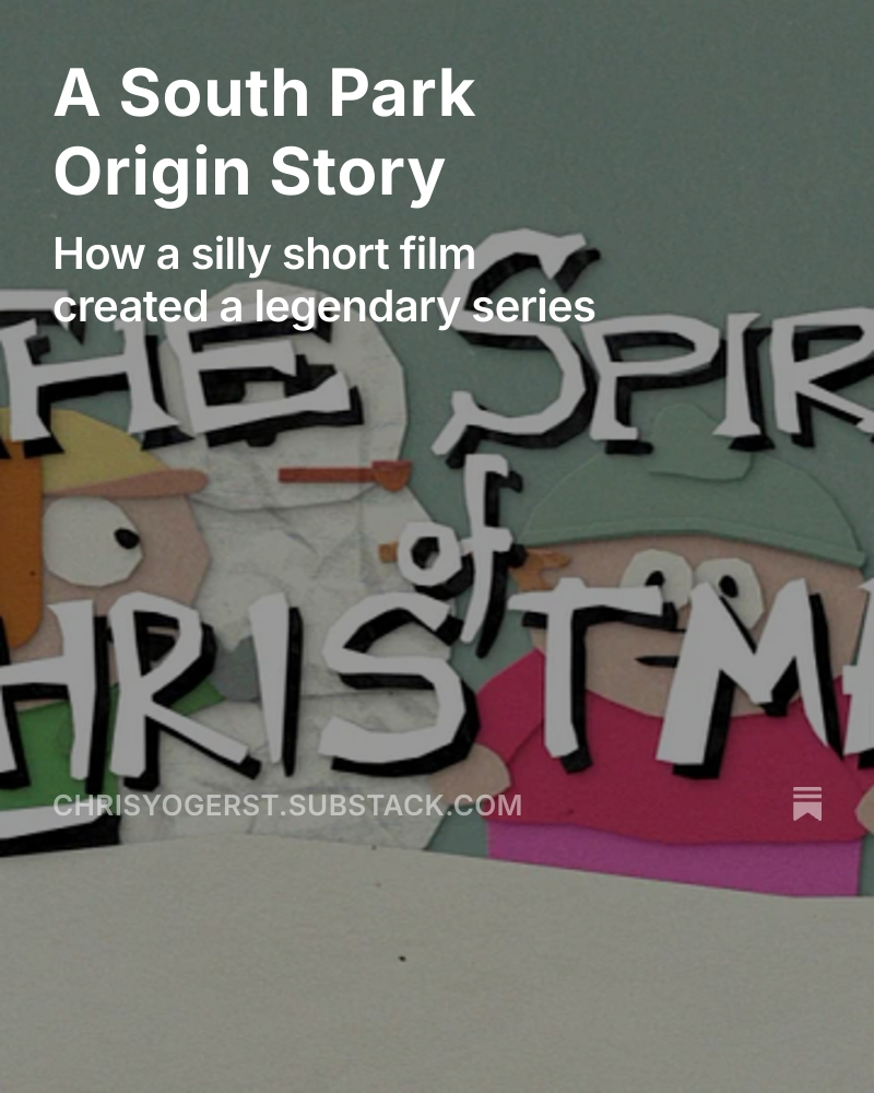New Substack! A South Park Origin Story open.substack.com/pub/chrisyoger…