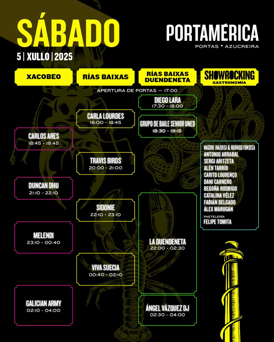 Xa consultaches os horarios do PortAmérica 2025? Déixámoschos por aquí ⏰✨

-

¿Ya has consultado los horarios de PortAmérica 2025? Te los dejamos por aquí ⏰✨

#PortAmerica #RiasBaixasFest