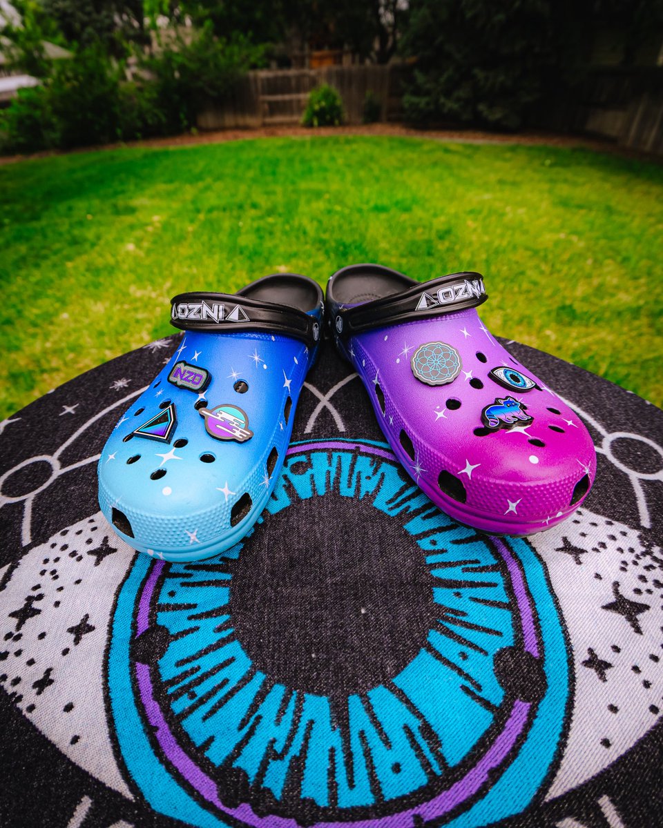 Inzo_Music's tweet photo. INZO Limited Edition Crocs are available for pre order now 💜 I’m new to the Croc game but I get the hype.. they’re so comfortable. And the little jibbitz?? SO fun. I’m stoked to share these with you all, pre orders will be open till July 6th at 11:59 EST. https://t.co/EgLmoN9Xrl