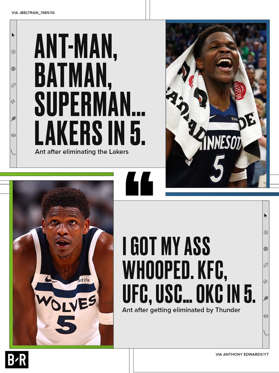 Bleacher Report (@bleacherreport) on Twitter photo Ant made sure to keep the same energy after Wolves got eliminated 🤣
(via jbeltran_1985/IG, <a href="/theantedwards_/">Anthony Edwards</a> YT) Ant made sure to keep the same energy after Wolves got eliminated 🤣
(via jbeltran_1985/IG, <a href="/theantedwards_/">Anthony Edwards</a> YT)