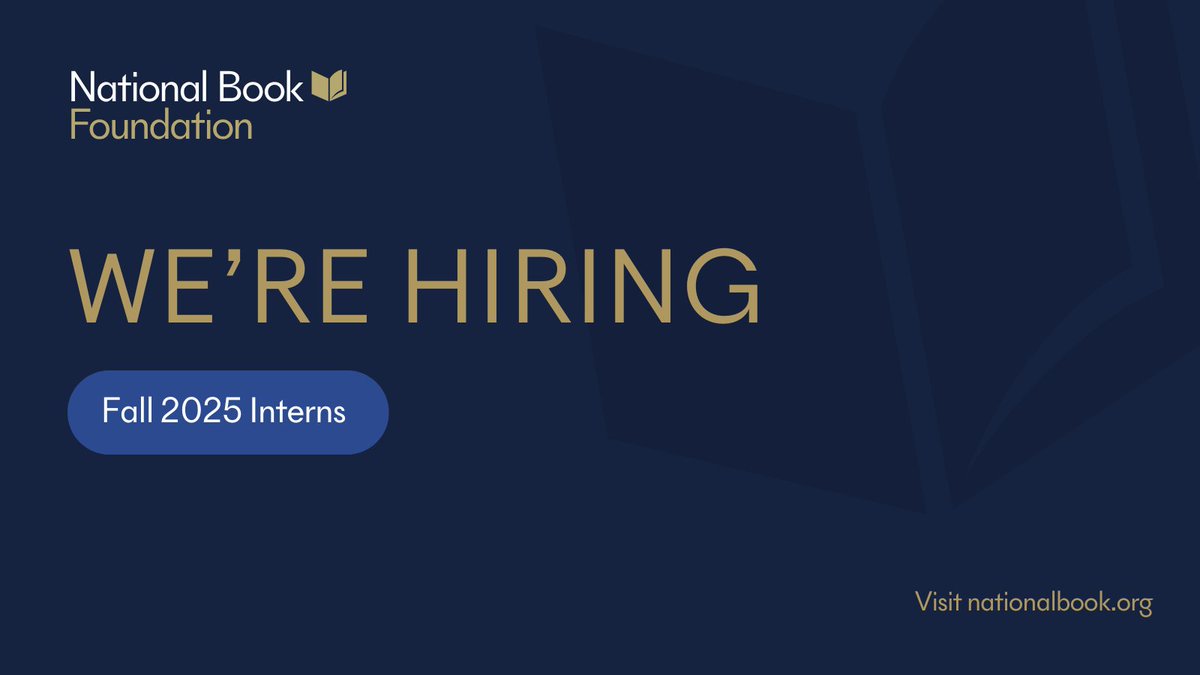 We're accepting internship applications for fall 2025!

This internship is for you if you:
📚 love books and reading
🤝want to gain experience at a literary arts non-profit 📍are a current undergraduate or graduate student, and based in NYC

Learn more: nationalbook.org/programs/inter…