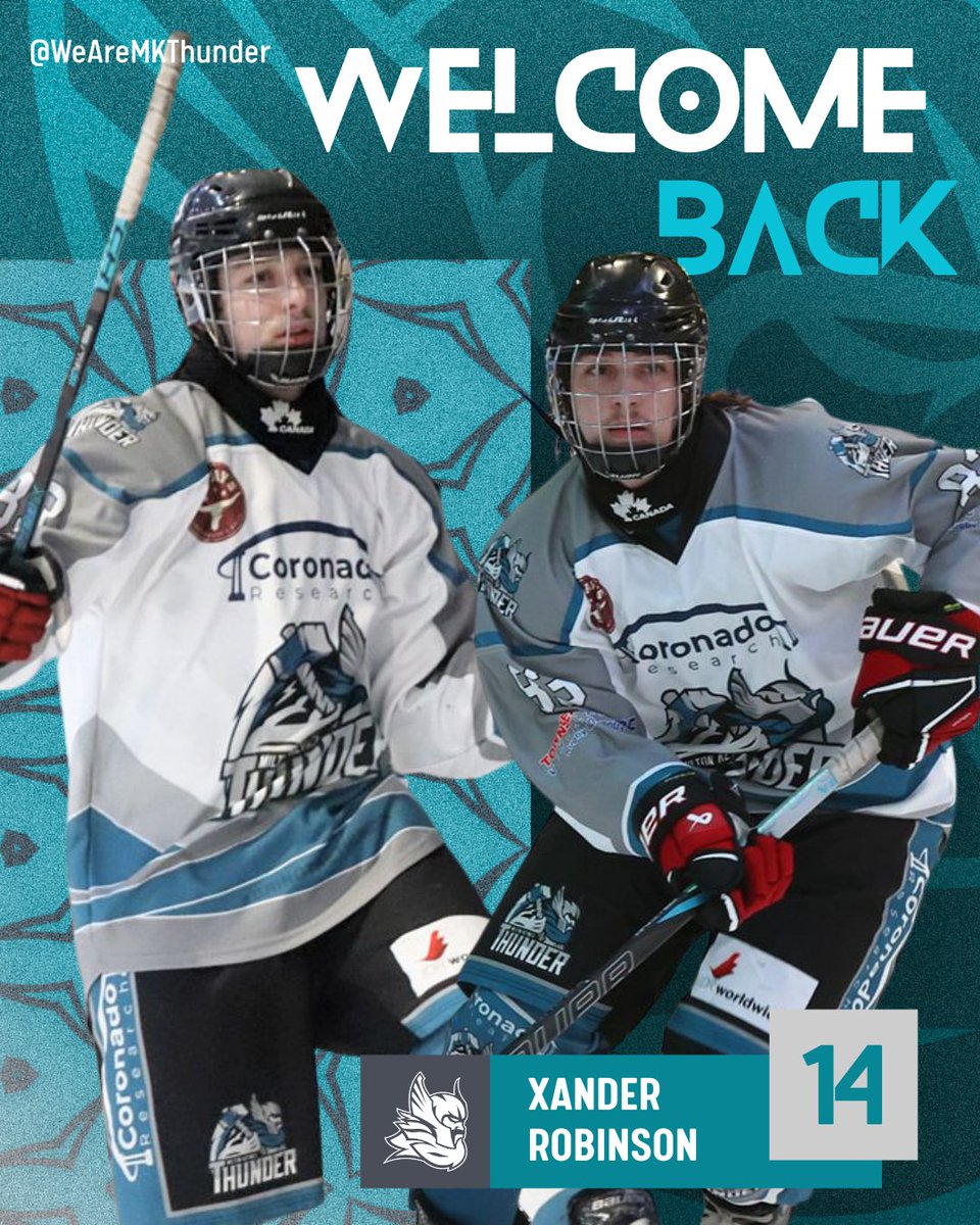 X MARKS THE SPOT - ROBINSON RETURNS:

📣 #14 Xander Robinson 📣

Last season's top points scorer for Thunder, Xander Robinson, will be back in teal for the 25/26 NIHL 2 Campaign. 
 
For full details:

thundericehockey.co.uk/newsblog/x-mar…
