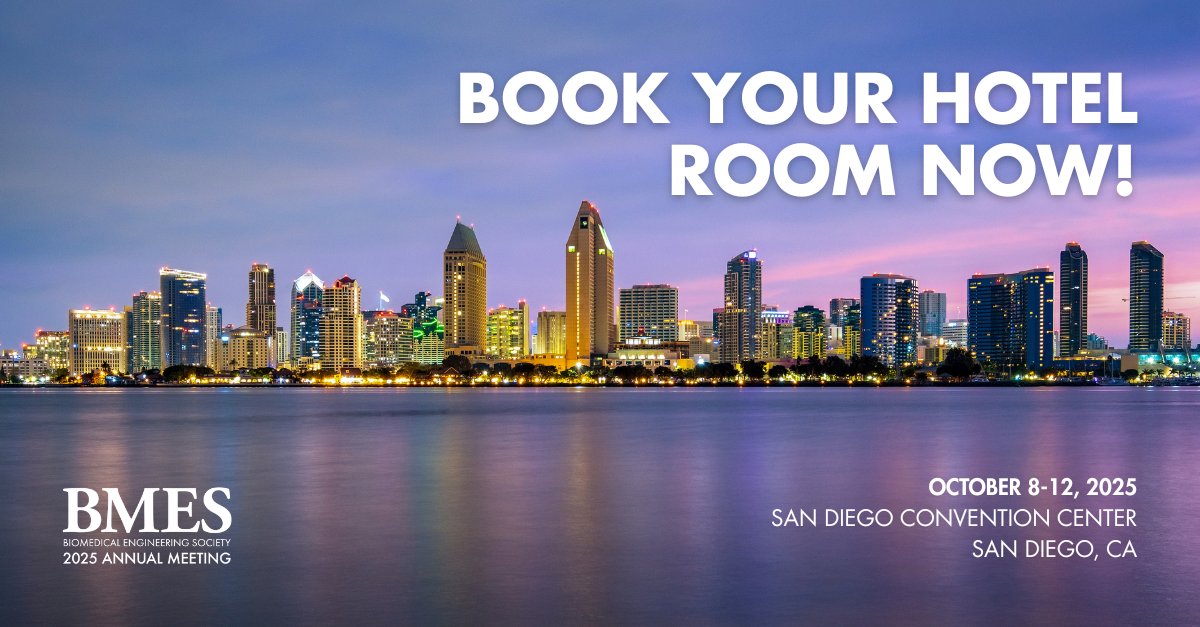 BMESociety's tweet image. Headed to #BMES2025? The official hotel block is now open!
🔗 Book now &amp;amp; save: hubs.la/Q03tTwq30
#BMES #BiomedicalEngineering #BME