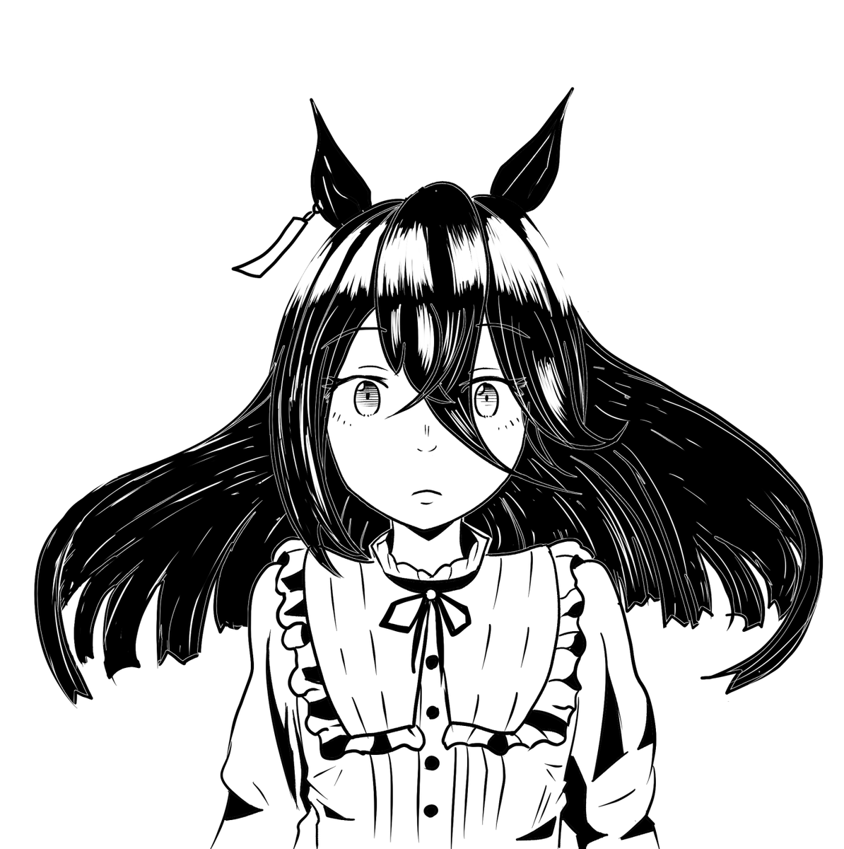 jcomsenpai's tweet photo. ＃ウマ娘　#マンハッタンカフェ

ロング描くの慣れてなさすぎてセミロングになっちゃったよ…ごめんよ、カフェ。 https://t.co/q3o4ghXMjh
