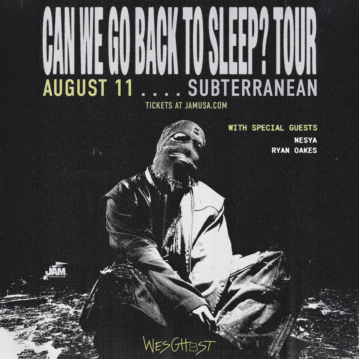 .<a href="/NESYAINDESPAIR/">NESYA</a> and <a href="/ImRyanOakes/">Ryan Oakes</a> are linking up with <a href="/akidcalledghost/">WesGhost</a> for a stacked night at <a href="/subtchicago/">Subterranean</a> on August 11. Don’t sleep—tickets are on sale now: bit.ly/wesghost-chi25