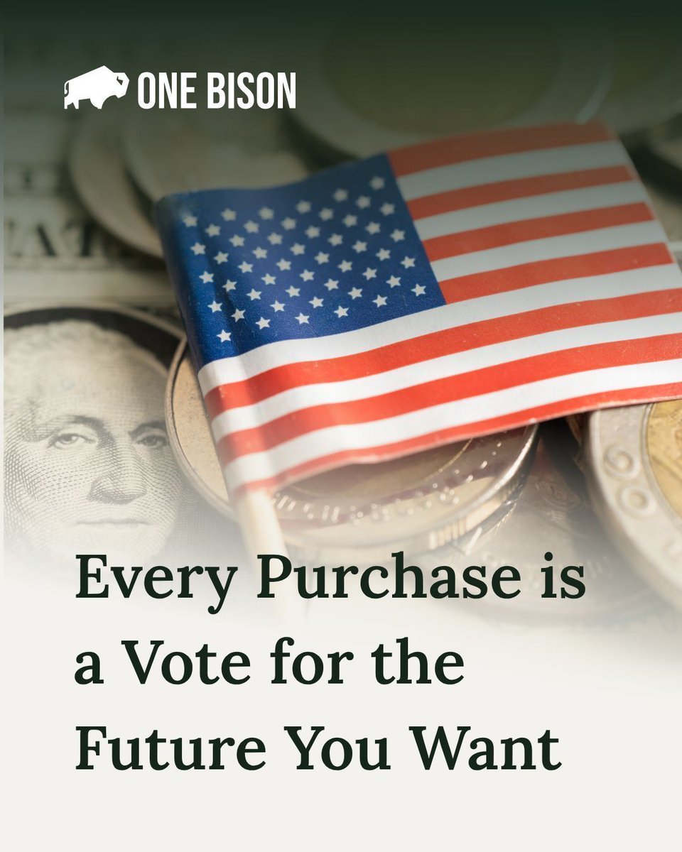 Big corporations push their agenda. Your dollars can push back. 
When you spend with businesses that share your values, you're helping preserve what built this country  🇺🇸 

#BuyForTheFuture #SupportFreedom #ProAmericanBusiness #VoteWithYourWallet #OneBison