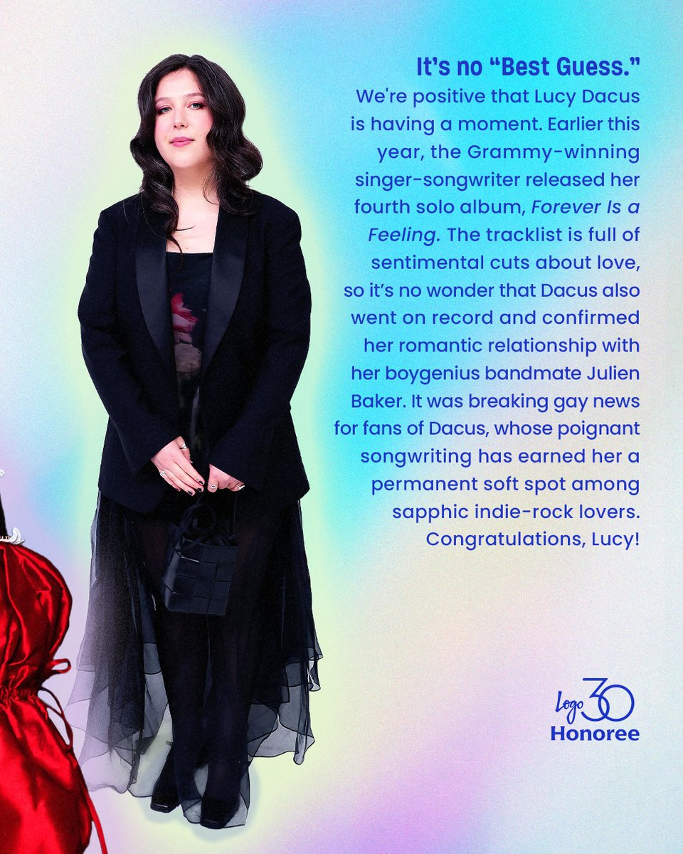 LogoTV's tweet image. Thank you for soundtracking my next relationship, @lucydacus โ it's a no-brainer to call you a #Logo30 honoree this year! ๐ผ