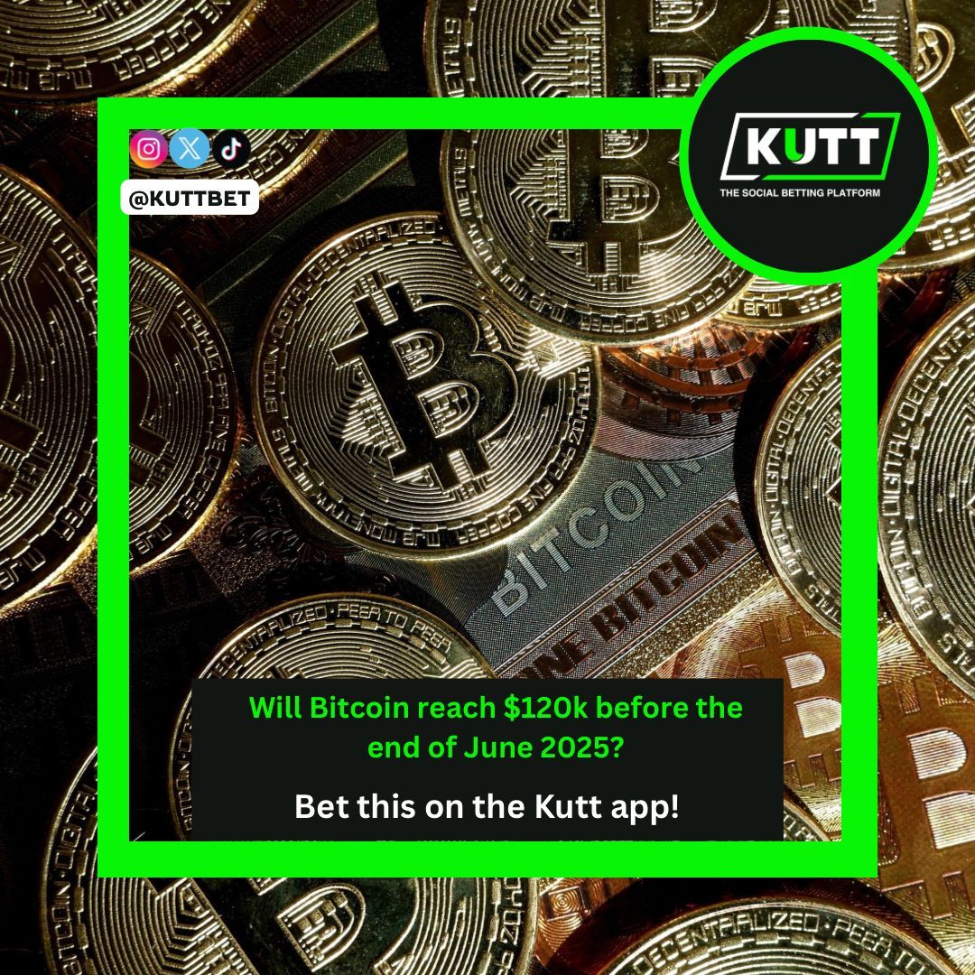 Will Bitcoin reach $120k by the end of June? Make your pick on the Kutt  app: https://t.co/Q596yDMrCB #crypto #coin #sportsbetting #betting #bets  #parlay #picks #kutt #friends