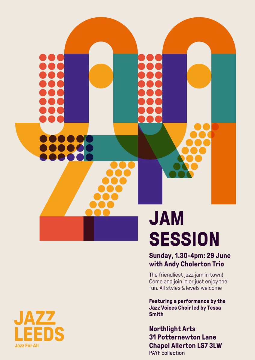 JazzLeeds (@jazz_leeds) on Twitter photo This coming Sunday 29 June at <a href="/NorthLightArts/">North Light Arts</a> Centre in Chapel Allerton we have our June jam session 2-4pm with support from the Andy Cholerton trio. All welcome! Also we are really pleased to welcome back Tessa Smith and the Jazz Voices Choir from 3pm.
PAYF
#Jazz #OpenMic #Leeds This coming Sunday 29 June at <a href="/NorthLightArts/">North Light Arts</a> Centre in Chapel Allerton we have our June jam session 2-4pm with support from the Andy Cholerton trio. All welcome! Also we are really pleased to welcome back Tessa Smith and the Jazz Voices Choir from 3pm.
PAYF
#Jazz #OpenMic #Leeds