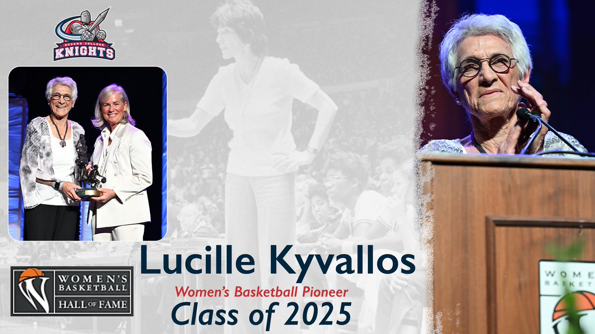 QCKnights's tweet image. ๐๐
๐
๐๐๐๐๐: Queens Collegeโs Lucille Kyvallos Enshrined in Womenโs Basketball Hall of Fame #knightnation
๐ฐ: tinyurl.com/24cxukuf