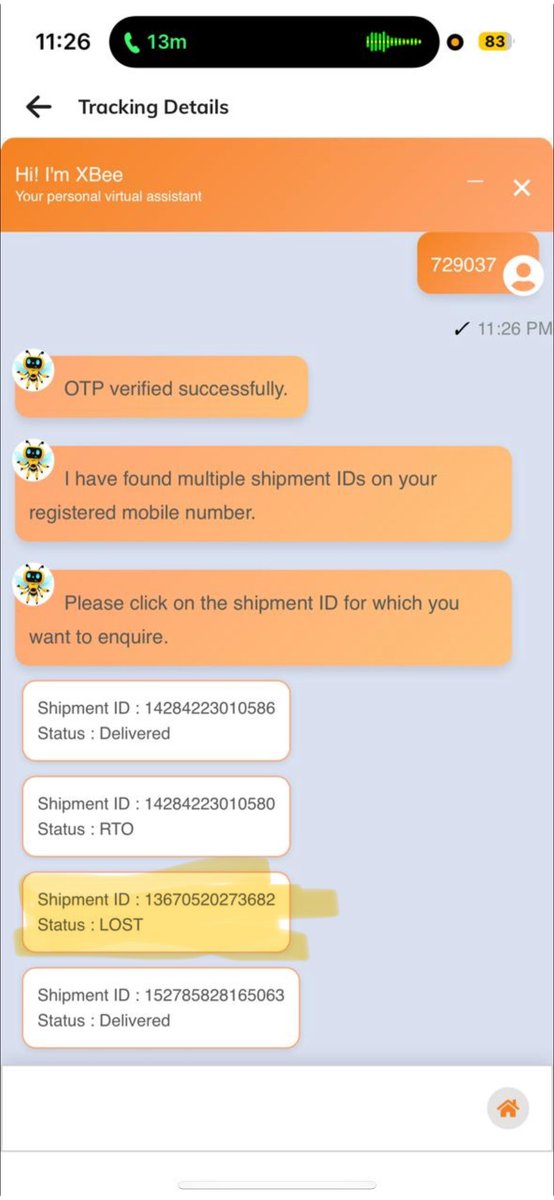 ANUJ37633's tweet image. @AJIOLife @AjioCares 
placed an order on 4th June (Order ID: FN1827601338), but the shipment (ID: 13670520273682) shows as LOST on XpressBees tracking. Please resolve this ASAP and issue a refund. This is unacceptable!
#Ajio #CustomerSupport #LostOrder

@XpressBees_IN