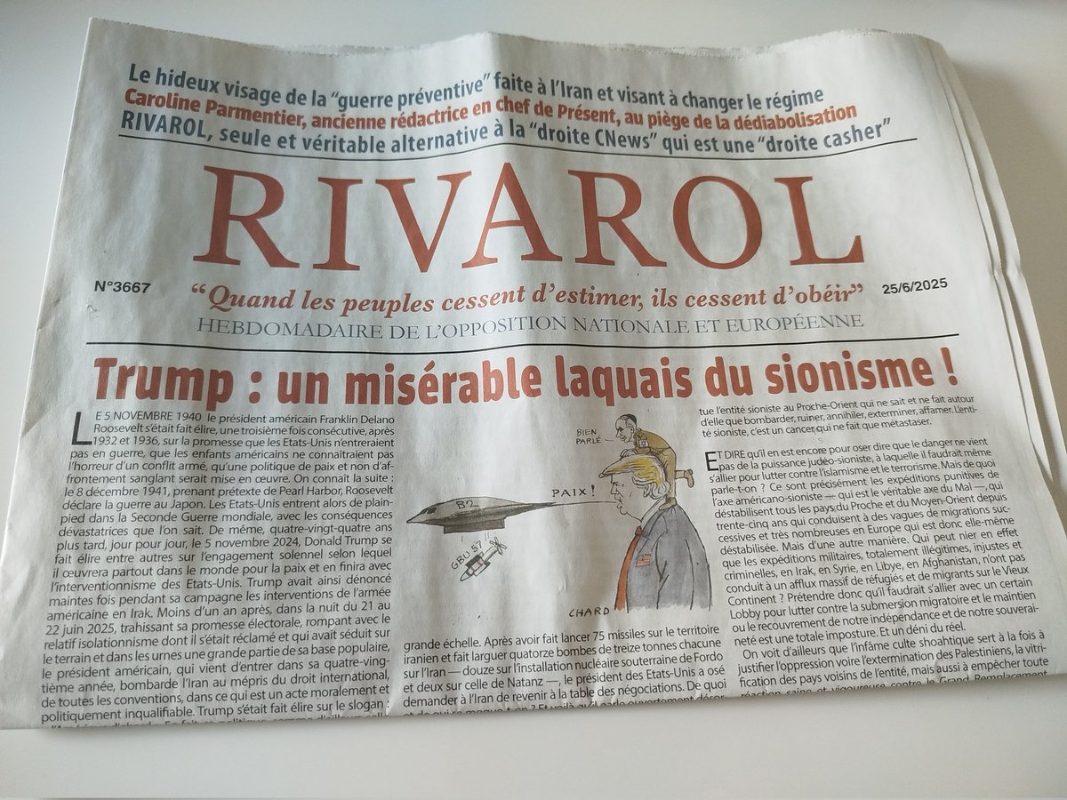 Celui qui bénit RIVAROL, sera beni, celui qui maudit RIVAROL sera maudit

Sauvons le dernier journal nationaliste de France !