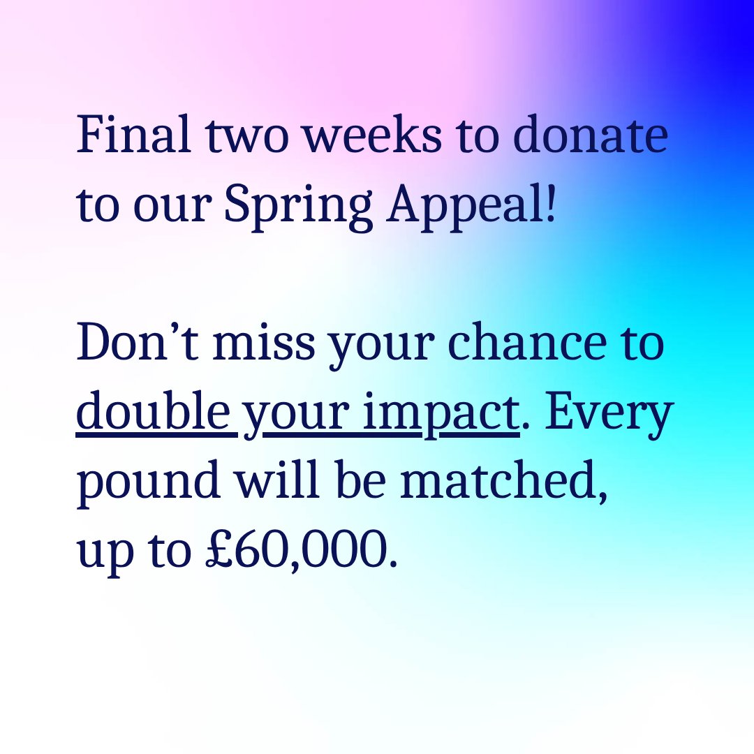 Time's running out to donate to our Spring Appeal! 🕙

Every pound raised will be doubled (up to £60,000) at no extra cost to you.

Donate today and help accelerate type 1 diabetes research breakthroughs: bit.ly/3THXlMA

#Type1Diabetes #GBDoc