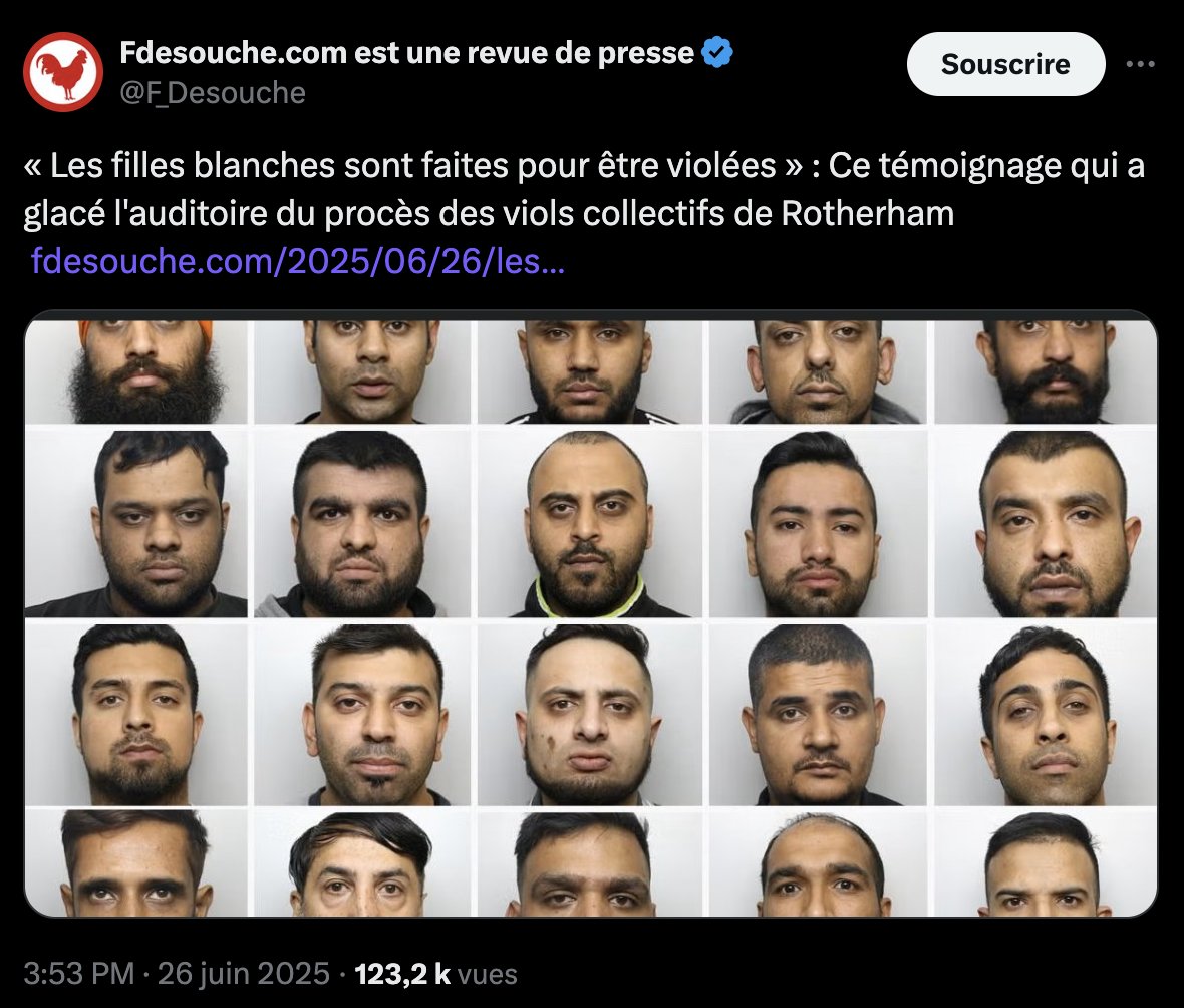 "Les filles blanches sont faites pour être violées"

Où sont les médias - toujours très prompts à dénoncer le racisme - pour relayer ce témoignage glaçant ?