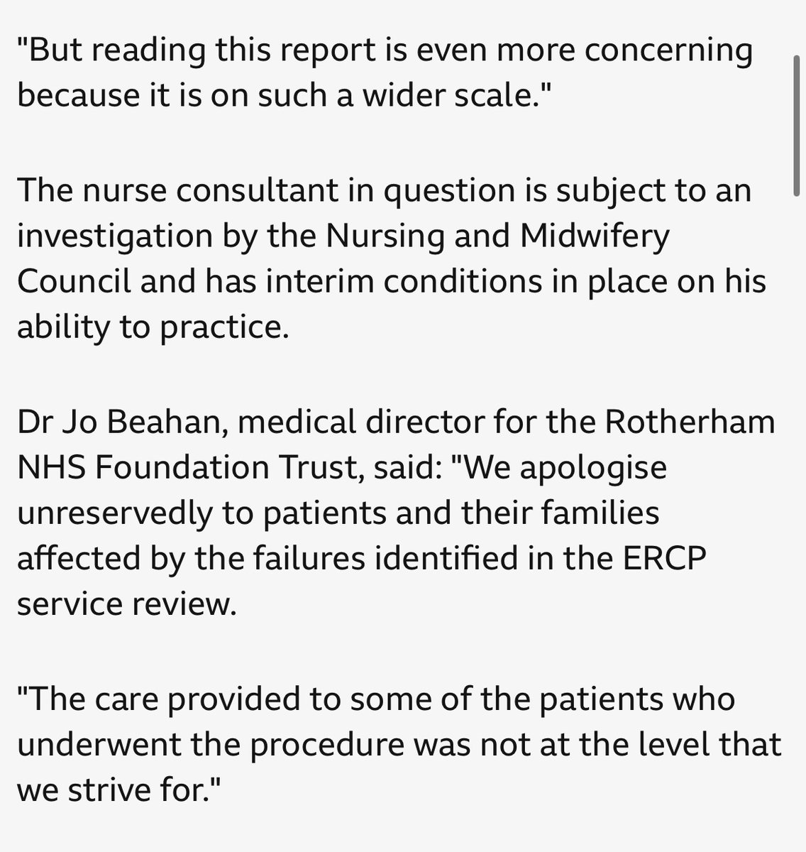 Shr_Nottingham's tweet photo. Awfully sad story of a nurse performing ERCPs @RotherhamNHS_FT 

Unavoidable when inappropriate people perform complex interventions

What’s more, as the skilled workforce is substituted, there are fewer people to seal off tunnels of 🇨🇭 🧀

Trusts better get better at covering up https://t.co/eJSS9dTYXS