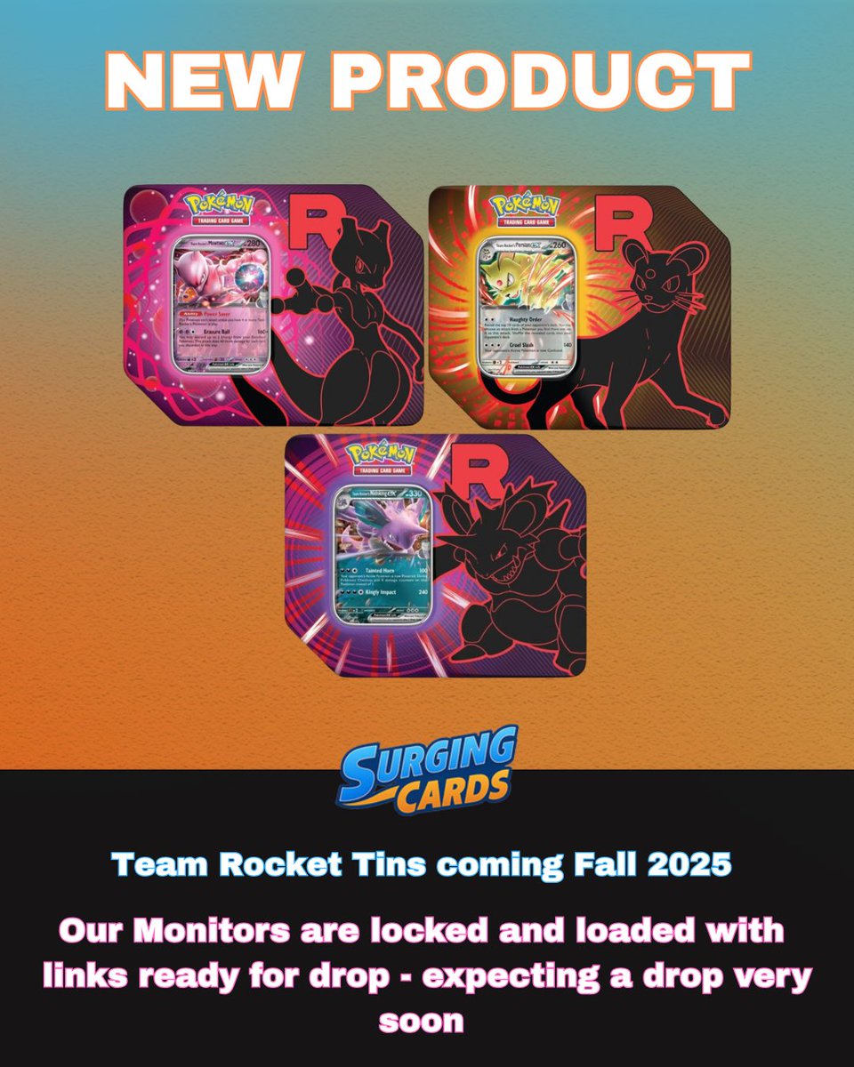 Arguably the best-looking tins we’ve seen yet.
Do you agree? 👀
These are expected to drop soon and hit shelves this fall — don’t sleep on them.

Join here- discord.gg/surgingcards

#PokemonTCG
#PokemonCards
#TCGCommunity
