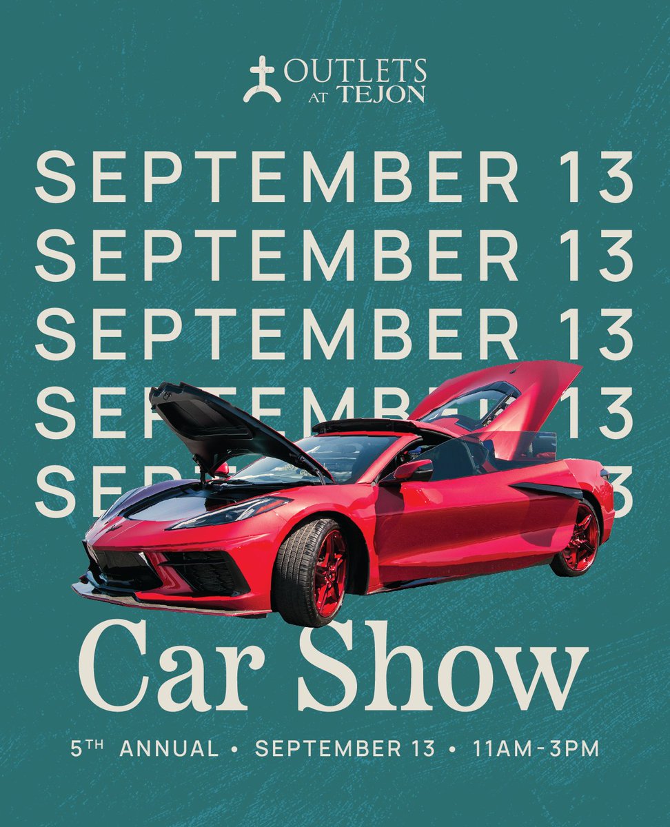 Join us this year for the 5th Annual Car Show at the Outlets at Tejon! Along with beautiful cars, experience live music, exciting raffle prizes, awards and shopping! Best of all, admission is FREE for spectators! Interested in showing a car? Register on Eventbrite now!