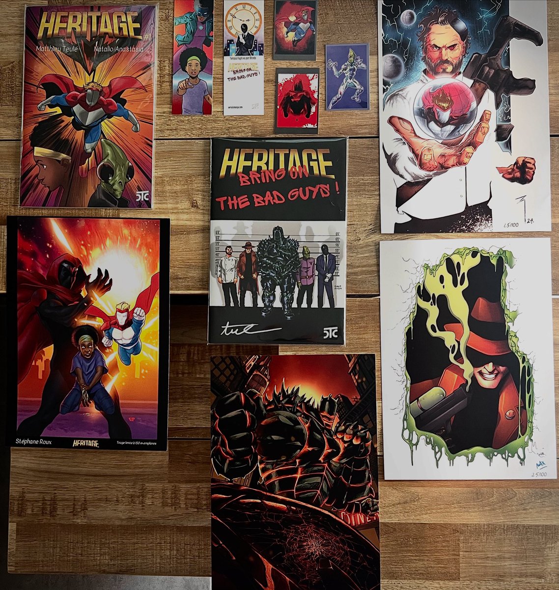 Le Quench Comics (@lequenchcomics) on Twitter photo La magnifique réception de la campagne Héritage Bring The Bad Guys !
J’ai rattrapé mon retard sur le premier tome !
Pleins de goodies avec des ex libris signés, des cartes à collectionner et des marques pages !
Bravo pour la qualité <a href="/DansTesComics/">Dans Tes Comics</a> ! La magnifique réception de la campagne Héritage Bring The Bad Guys !
J’ai rattrapé mon retard sur le premier tome !
Pleins de goodies avec des ex libris signés, des cartes à collectionner et des marques pages !
Bravo pour la qualité <a href="/DansTesComics/">Dans Tes Comics</a> !