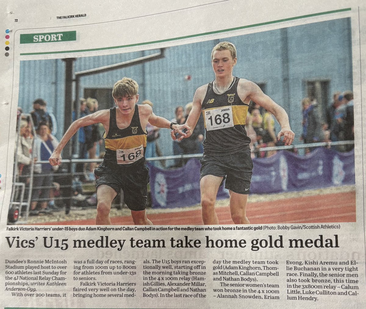 Kathleenandersonogg (@kathleenogg) on Twitter photo U15 boys win Gold + bronze at Nat Relay Champs. Also, bronze for Senior women & senior men teams. 🐝🥇🥉🥉🥉👏<a href="/falkirkvics/">Falkirk Victoria H</a> <a href="/scotathletics/">scottishathletics</a> U15 boys win Gold + bronze at Nat Relay Champs. Also, bronze for Senior women & senior men teams. 🐝🥇🥉🥉🥉👏<a href="/falkirkvics/">Falkirk Victoria H</a> <a href="/scotathletics/">scottishathletics</a>