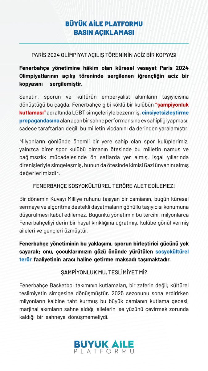 Büyük Aile Platformu tweet media