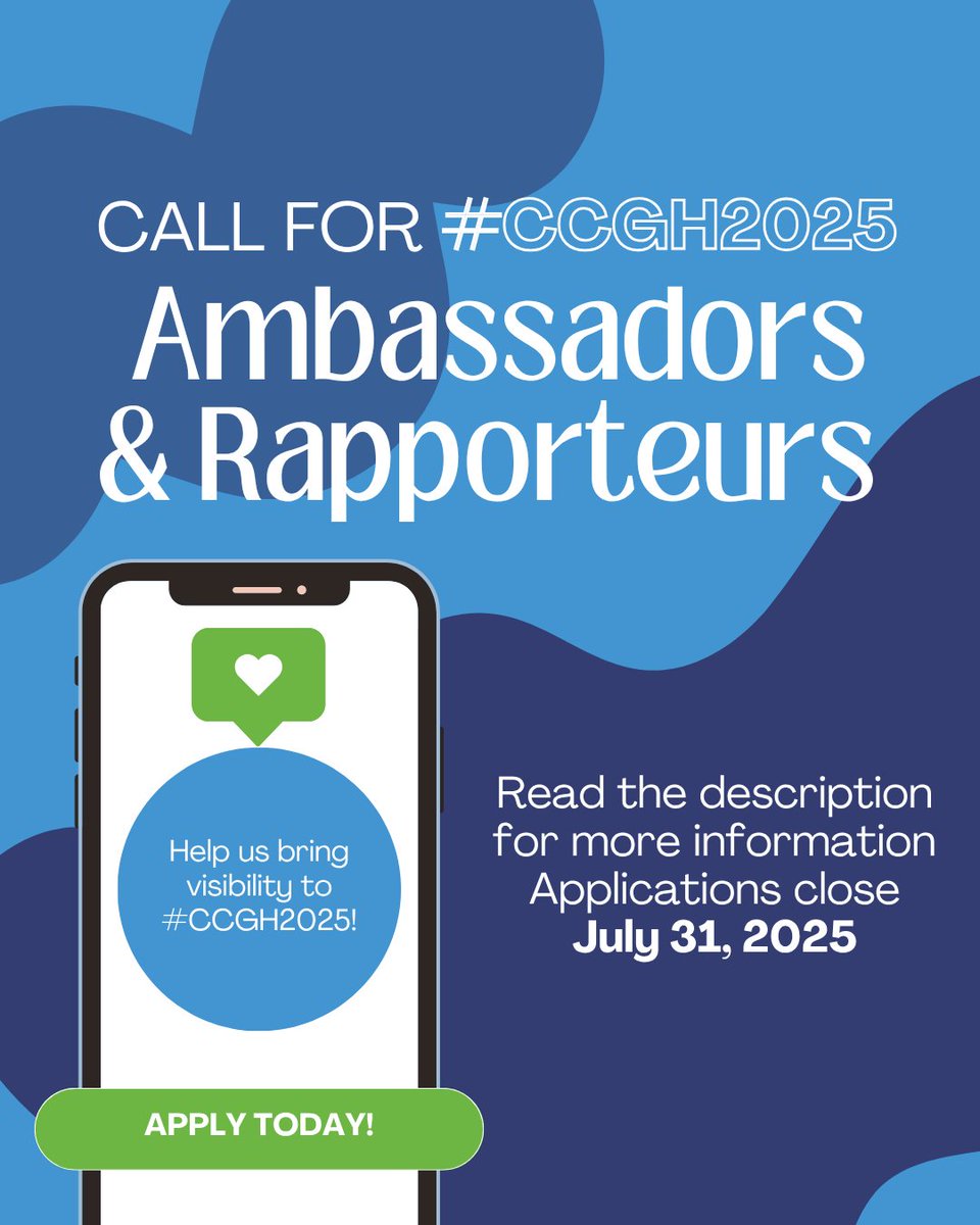 Passionate about global health? Join CCGH2025 as an Ambassador or Rapporteur! Apply by July 31 to get involved. #CCGH2025

Ambassador: lnkd.in/gJ8zBvaS

Rapporteurs: lnkd.in/gJ8zBvaS

#GlobalHealth #Conference #PublicHealth