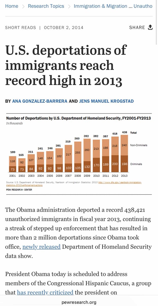 AmericanMex067's tweet photo. @Cernovich Obama literally deported more "non criminals" compared to people with serious offenses other than crossing illegally. None of these outrage clowns cared back then, so don't expect us to care now. #lationswithtrump https://t.co/o0uBZH1oQi
