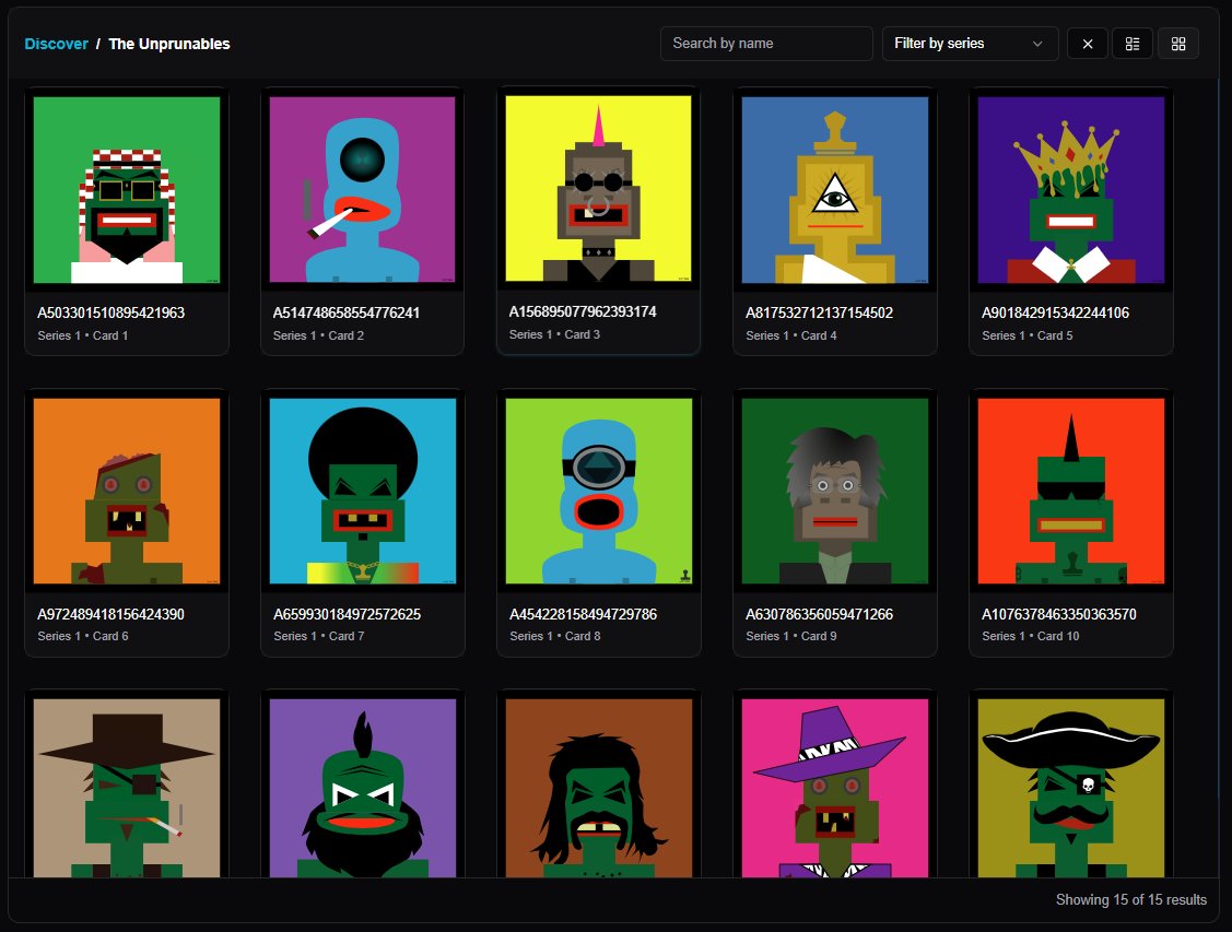 Horizon Market Collection Showcase: Today's pick is The Unprunables by <a href="/HnftPepe/">HNFTPepe</a> 

Utilizing clever authoring techniques like vectoring and compressionism, this collection of motley characters captures the essence of Stamps art on Counterparty.

Check out the collection on