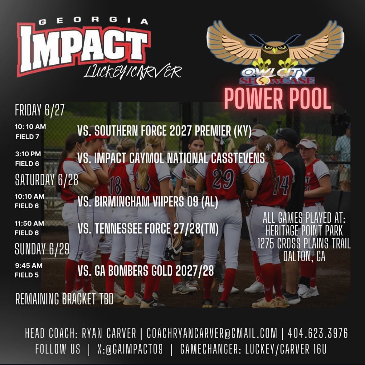 Livi Irwin (@livi_irwin2027) on Twitter photo 🚨Schedule Drop🚨 Owl City Showcase is on deck! Let’s do this <a href="/GAImpact09/">GeorgiaImpactLuckey/Carver09</a>! 💪🥎 <a href="/CollegeBDJocks/">College Bound Jocks</a> <a href="/SMHSFastpitch/">SMHS Fastpitch</a> <a href="/ExtraInningSB/">EXTRA INNING SOFTBALL</a> <a href="/SBRRetweets/">Softball Recruiting Reposts</a> <a href="/TopPreps/">SPORTS NEWS, VIDEOS, GRAPHICS, EXPOSURE & MORE</a> <a href="/topflighttourn/">Top Flight Tournaments</a> 🚨Schedule Drop🚨 Owl City Showcase is on deck! Let’s do this <a href="/GAImpact09/">GeorgiaImpactLuckey/Carver09</a>! 💪🥎 <a href="/CollegeBDJocks/">College Bound Jocks</a> <a href="/SMHSFastpitch/">SMHS Fastpitch</a> <a href="/ExtraInningSB/">EXTRA INNING SOFTBALL</a> <a href="/SBRRetweets/">Softball Recruiting Reposts</a> <a href="/TopPreps/">SPORTS NEWS, VIDEOS, GRAPHICS, EXPOSURE & MORE</a> <a href="/topflighttourn/">Top Flight Tournaments</a>