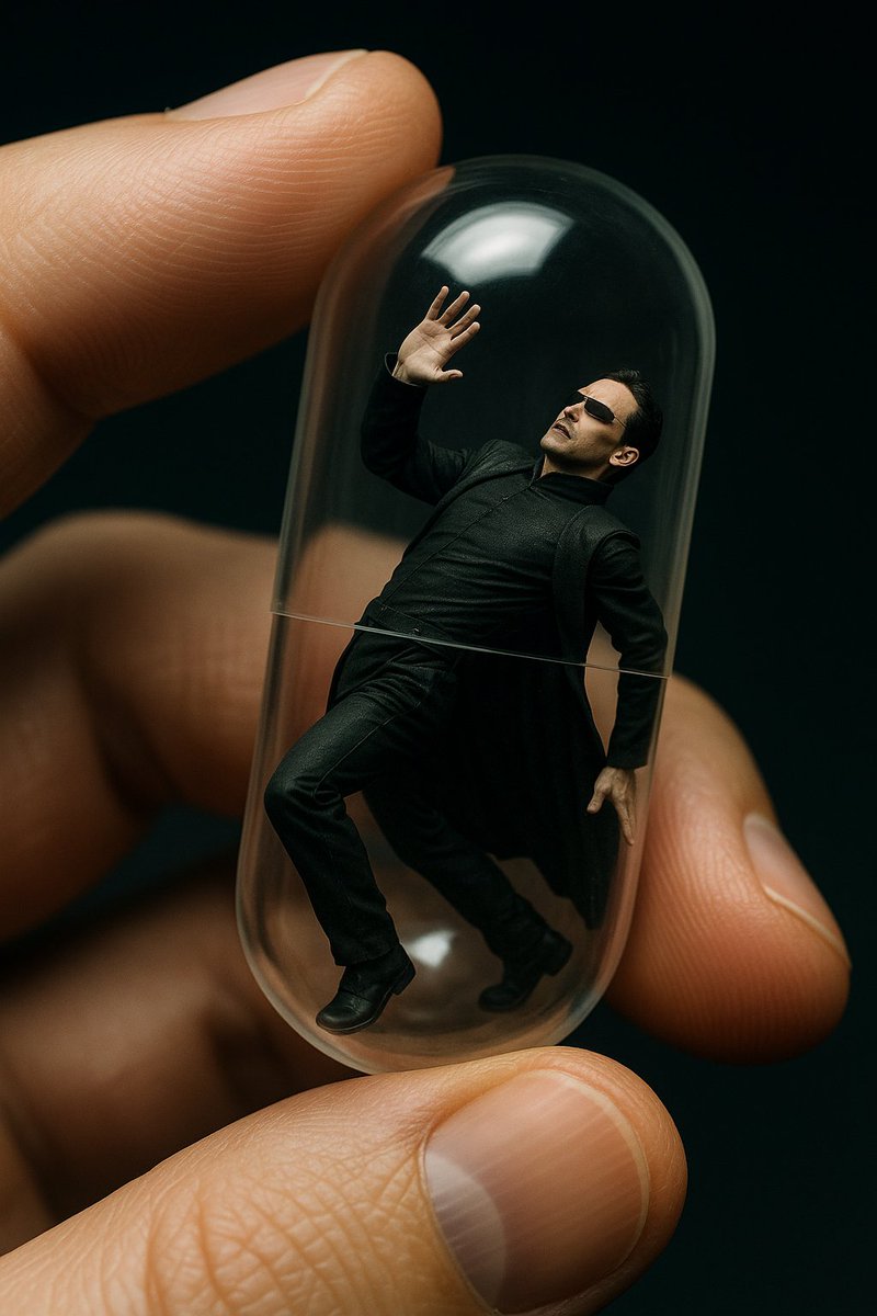 🚨PromptShare🚨
Miniature transparent capsule

Close-up, A hand holding a transparent capsule, inside it is a miniature model of [character name], wearing [their iconic outfit and accessories]. The character is posed in a [specific, expressive or dynamic pose], interacting with