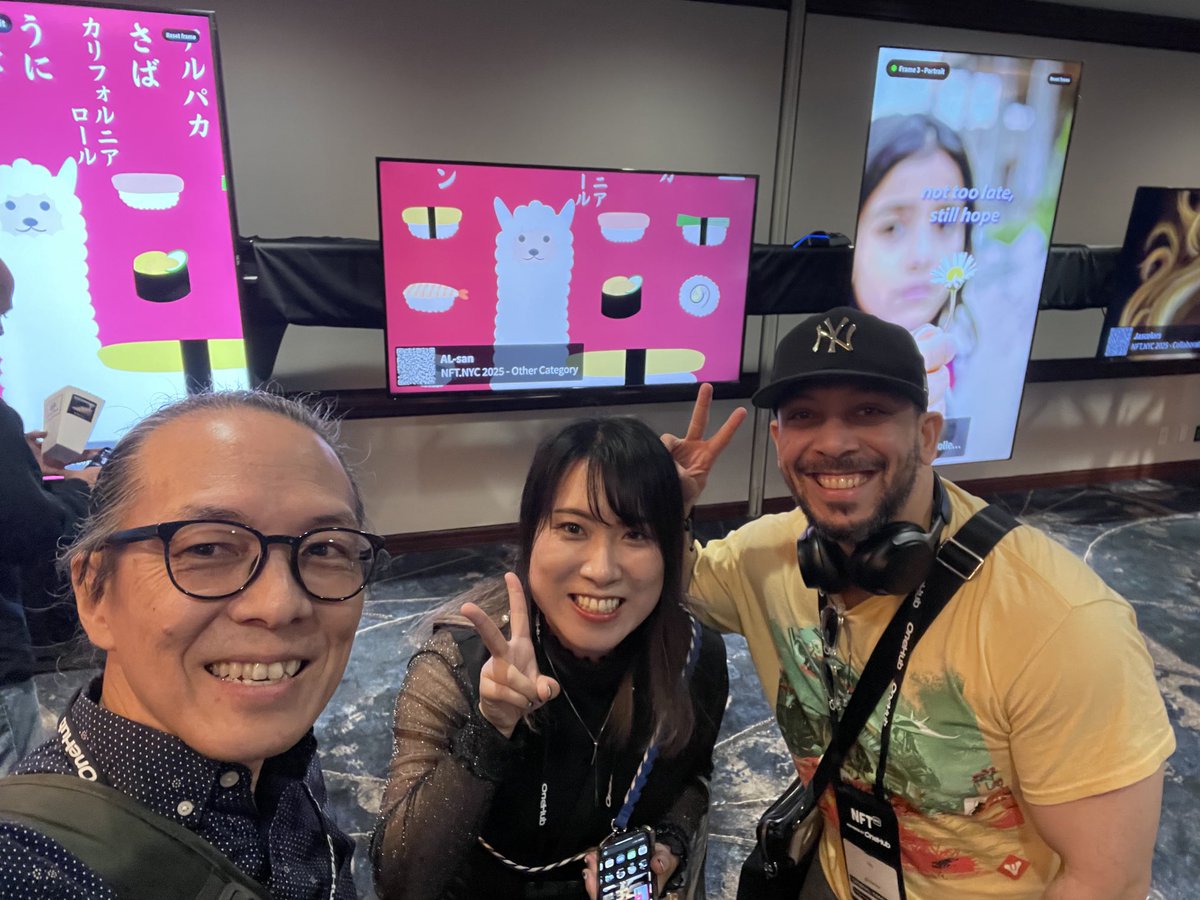 tide🔮イデタカフミ (@tkfmide) on Twitter photo Great see you guys!!
<a href="/AL_san_JP/">𝑨𝒍-𝒔𝒂𝒏アルさん𝒕𝒉𝒆 𝑨𝒍𝒑𝒂𝒄𝒂 NFT NYC2025</a> <a href="/Hitokirivon/">Hito⚡</a> <a href="/moonlight_tyo/">Moonlight - 月と涙 -</a> #nftnyc Great see you guys!!
<a href="/AL_san_JP/">𝑨𝒍-𝒔𝒂𝒏アルさん𝒕𝒉𝒆 𝑨𝒍𝒑𝒂𝒄𝒂 NFT NYC2025</a> <a href="/Hitokirivon/">Hito⚡</a> <a href="/moonlight_tyo/">Moonlight - 月と涙 -</a> #nftnyc