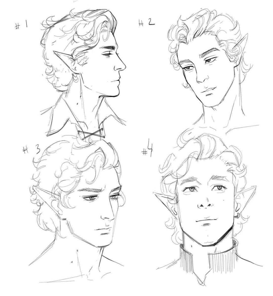 ulricharcher's tweet image. Sketched Astarion for the first time, trying to figure out his handsome face