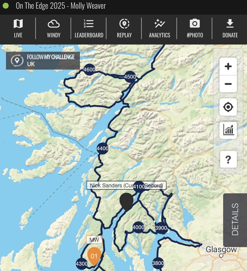 Molly’s headed up the wiggly west coast now. Over halfway followmychallenge.com/live/on-the-ed…