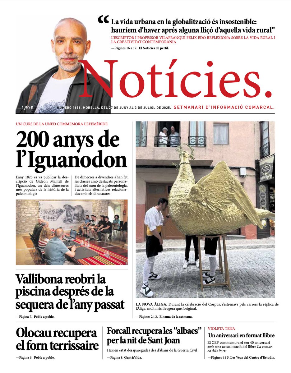 Esta és la portada del Notícies d'aquesta setmana, que ix demà divendres al carrer!
🗞
#infolocal #ElsPorts #Castelló #ComunitatValenciana