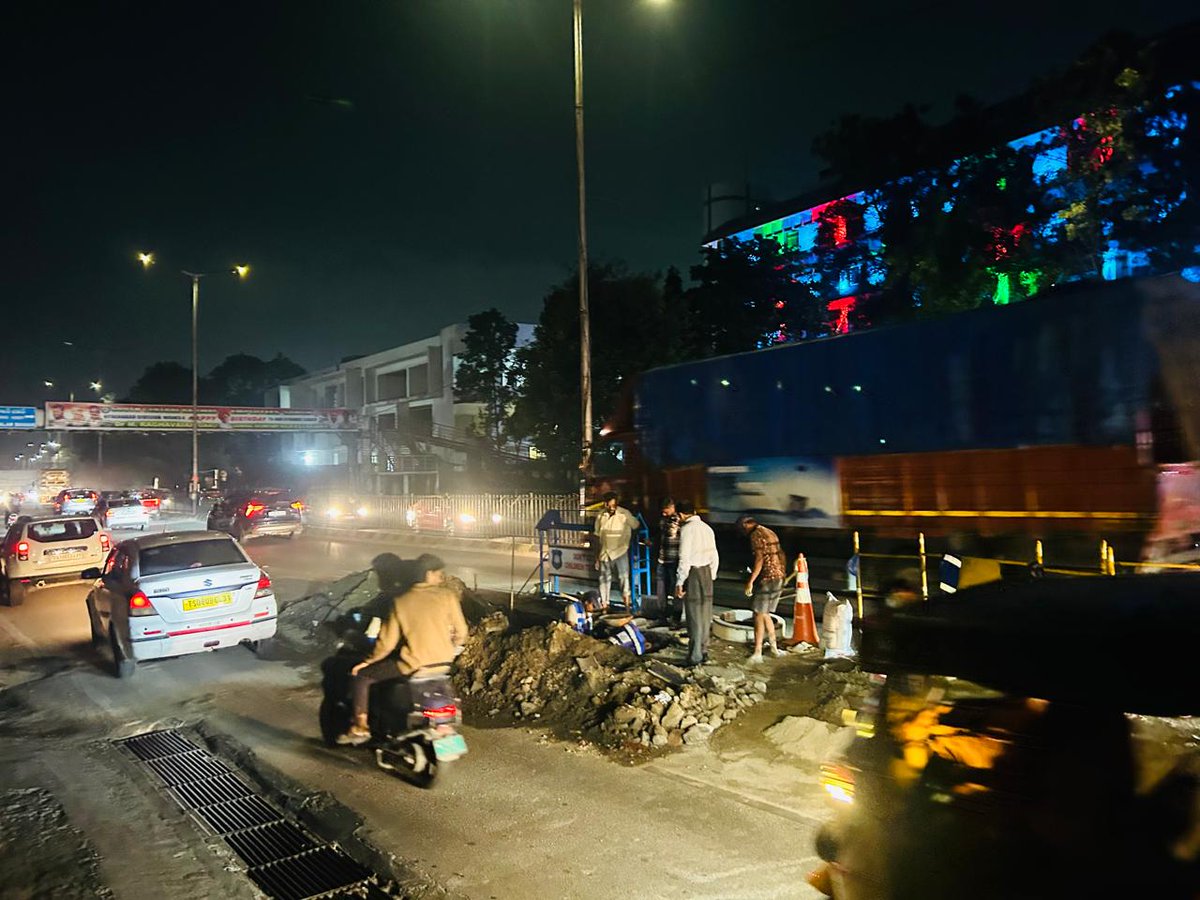 Sir,

Constructed of New Sewer Manhole in place of damaged in front of Rail Nilayam is completed refilling in progress and the overflow of main sewer of 300 mm pipes which were damaged also replaced with new under Marredpally Section of Div 7.

GM 7