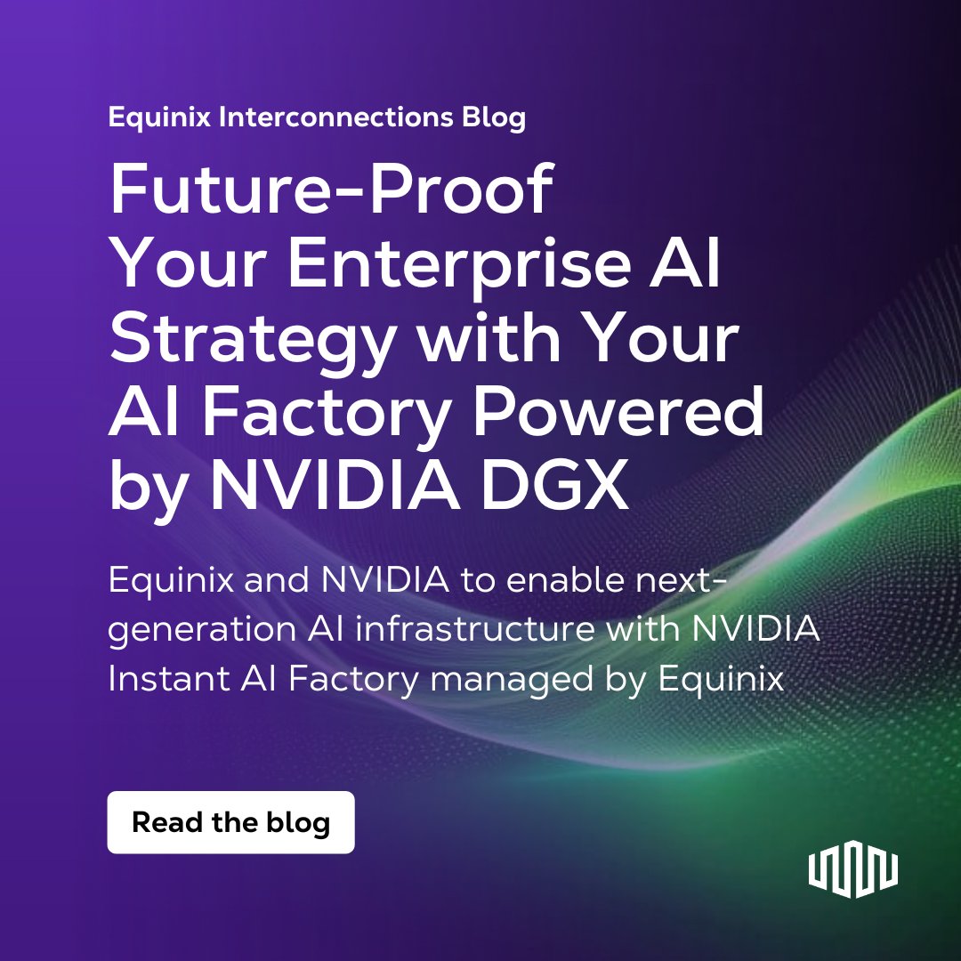 Unleash the power of AI with the NVIDIA Instant AI Factory by Equinix. Seamlessly scale your AI with NVIDIA DGX systems that deliver unmatched performance for training and inference. Take your enterprise AI to the next level today. Learn more here: eqix.it/4mnfZqi