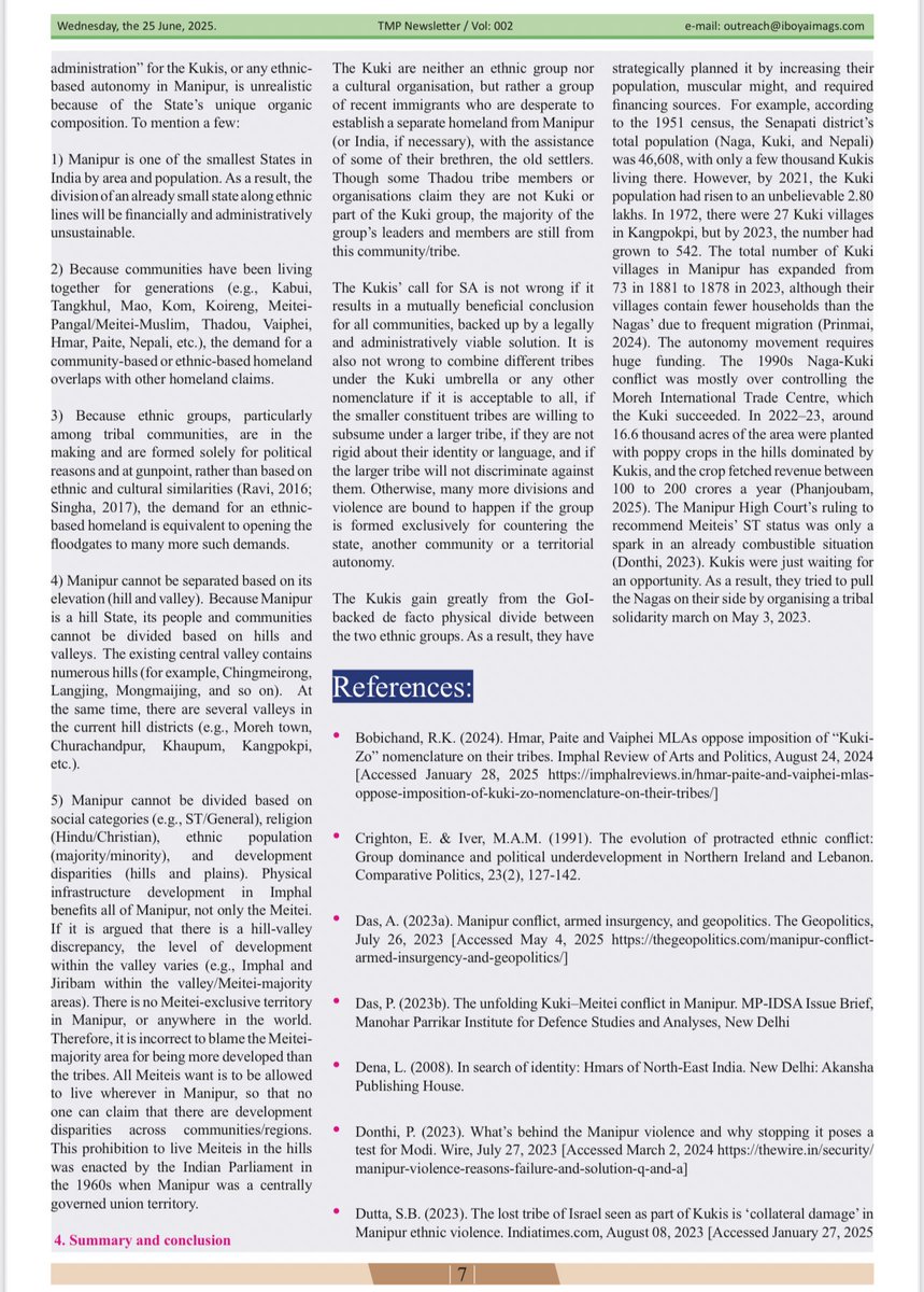 tmpacademics's tweet photo. 📰 TMP Newsletter Feature
“Kuki Identity and Their Autonomy Movement in Manipur: A Brief Assessment”
✍️ By Prof. Komol Singh
Centre for Economic Studies & Planning
Jawaharlal Nehru University, New Delhi – 110067
#TMPNewsletter #KukiIdentity #ManipurConflict #JNU https://t.co/MIZHlByEvD