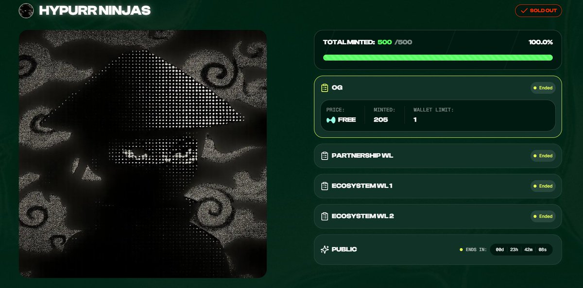 ⚔️Officially SOLD OUT⚔️

Welcome, Ninja.

to those who stepped through the gate

You are one of us now.

Join discord and stay tuned