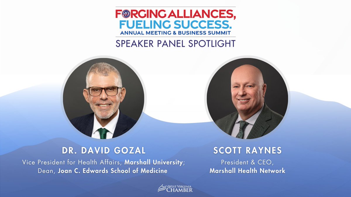 WVaChamber's tweet image. SPEAKER PANEL SPOTLIGHT🎙️The @WVaChamber is thrilled to announce panelists from @marshall_health & @MUSOMWV who will speak about healthcare, leadership & legacy at the 89th Annual Meeting & Business Summit from August 27-29 at The Greenbrier!
Learn more: tinyurl.com/2025ChamberAnn…