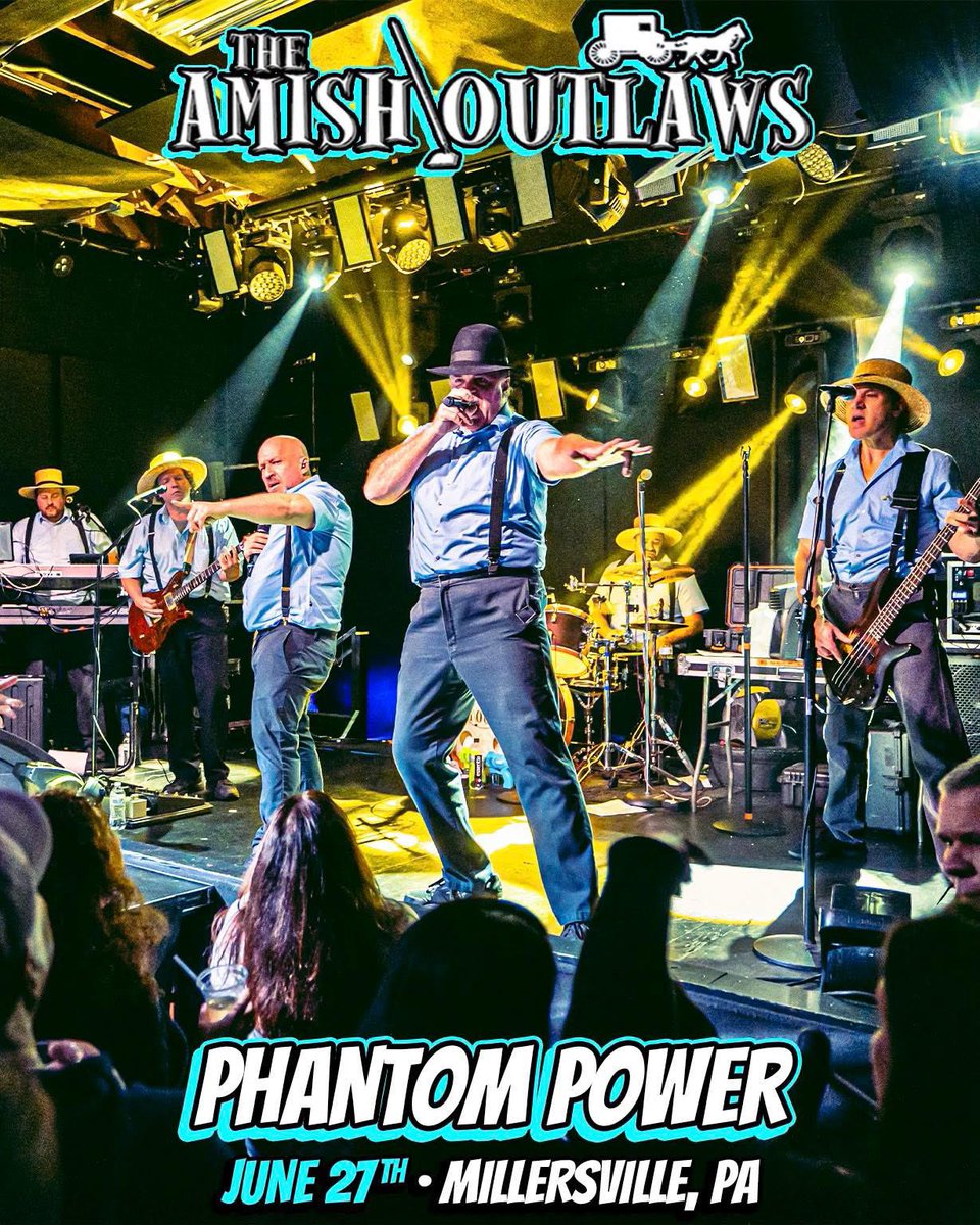 ⚡️The Amish are back!⚡️
On Sale Now!⚡️The Amish Outlaws return to Phantom Power (Millersville, PA) this Friday, June 27th. Doors open 7 PM. ⚡️Advance tickets on sale now.

eventbrite.com/e/the-amish-ou…

Raise the barn!
#AmishOutlaws