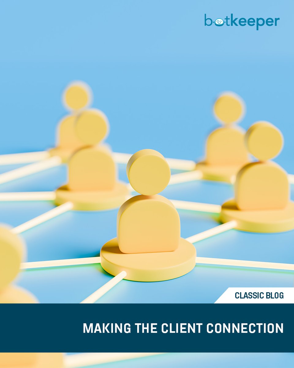 b0tkeeper's tweet image. Client relationships aren’t luck. They’re strategy.

From prospecting to personalizing, here’s your roadmap to deeper connections — and firm growth. hubs.li/Q03qh7l60 

#AccountingSuccess #ClientStrategy