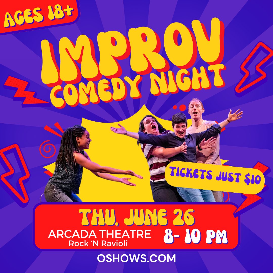 Everyone's favorite Improv Night returns with Night Moose TONIGHT in Rock 'N Ravioli! Bring your suggestions and get ready for a night of laughs!

📆 Thu. June 26
🎟 Get tickets at 👉 hubs.ly/Q03tnfmF0 

#ImprovNight #NightMoose #RockNRavioli