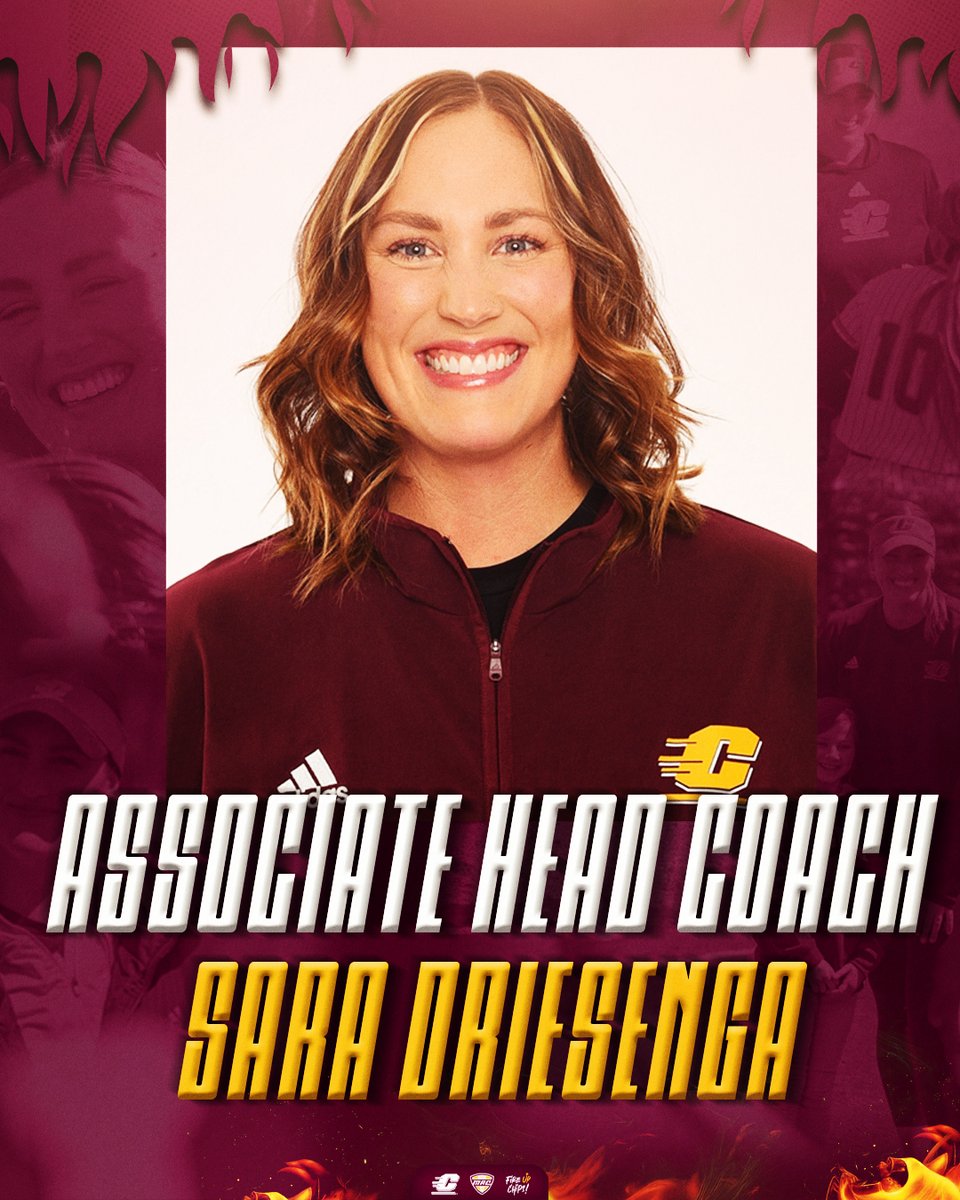 CMU Softball (@cmusoftball) on Twitter photo The biggest smile in the MAC has been promoted ❤️🔥
Congratulation, Coach <a href="/saradriesenga10/">Sara Driesenga</a>! There is not a soul more deserving 🤟🏼
📄 => shorturl.at/4skCW
#FireUpChips🔥⬆️🥎 The biggest smile in the MAC has been promoted ❤️🔥
Congratulation, Coach <a href="/saradriesenga10/">Sara Driesenga</a>! There is not a soul more deserving 🤟🏼
📄 => shorturl.at/4skCW
#FireUpChips🔥⬆️🥎
