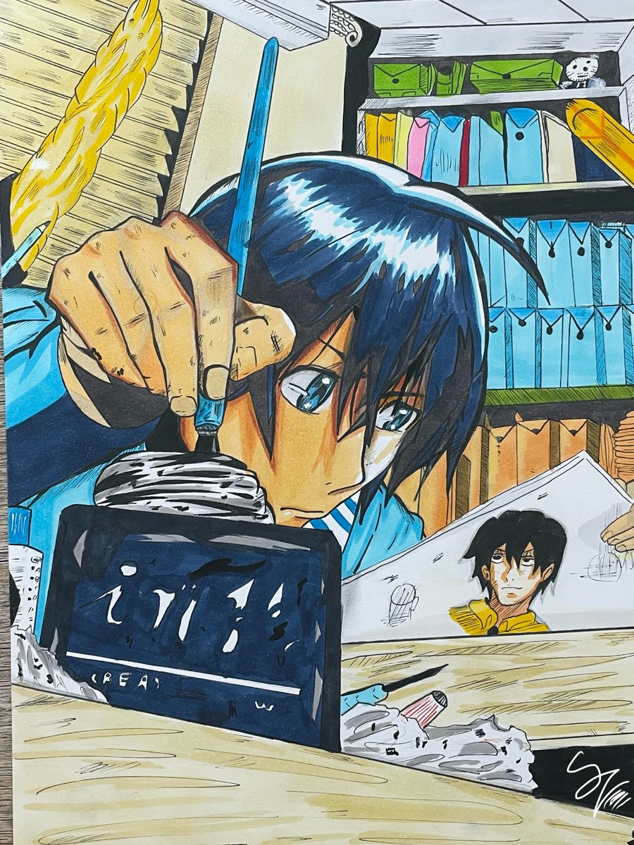 SZen08_'s tweet image. Before starting to draw and improve my drawings in digital, I had already started drawing in paper, here’s a few of them to wait for the next drawing.
#DragonBall #bleach #bakuman #drawing #fr #paper