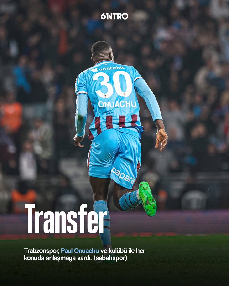 Trabzonspor, Paul Onuachu ve kulübü ile her konuda anlaşmaya vardı.

Onuachu, Pazartesi günü özel uçakla Trabzon’a gelecek. (sabahspor)