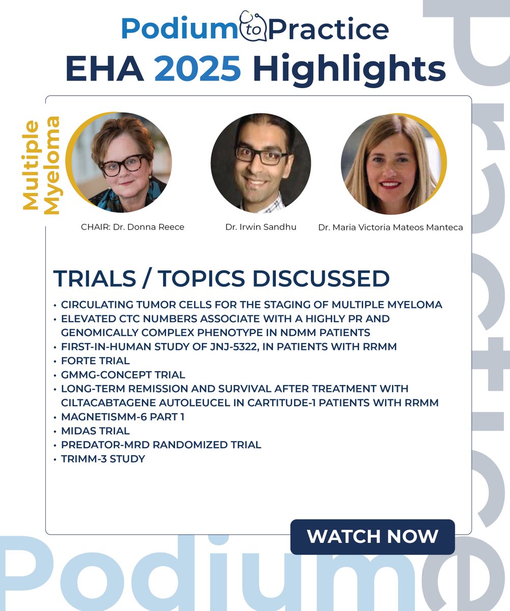 OncEd's tweet image. Get a summary of critical advances in #multiplemyeloma from #EHA2025.
Watch here: ow.ly/KOAb50WglAM