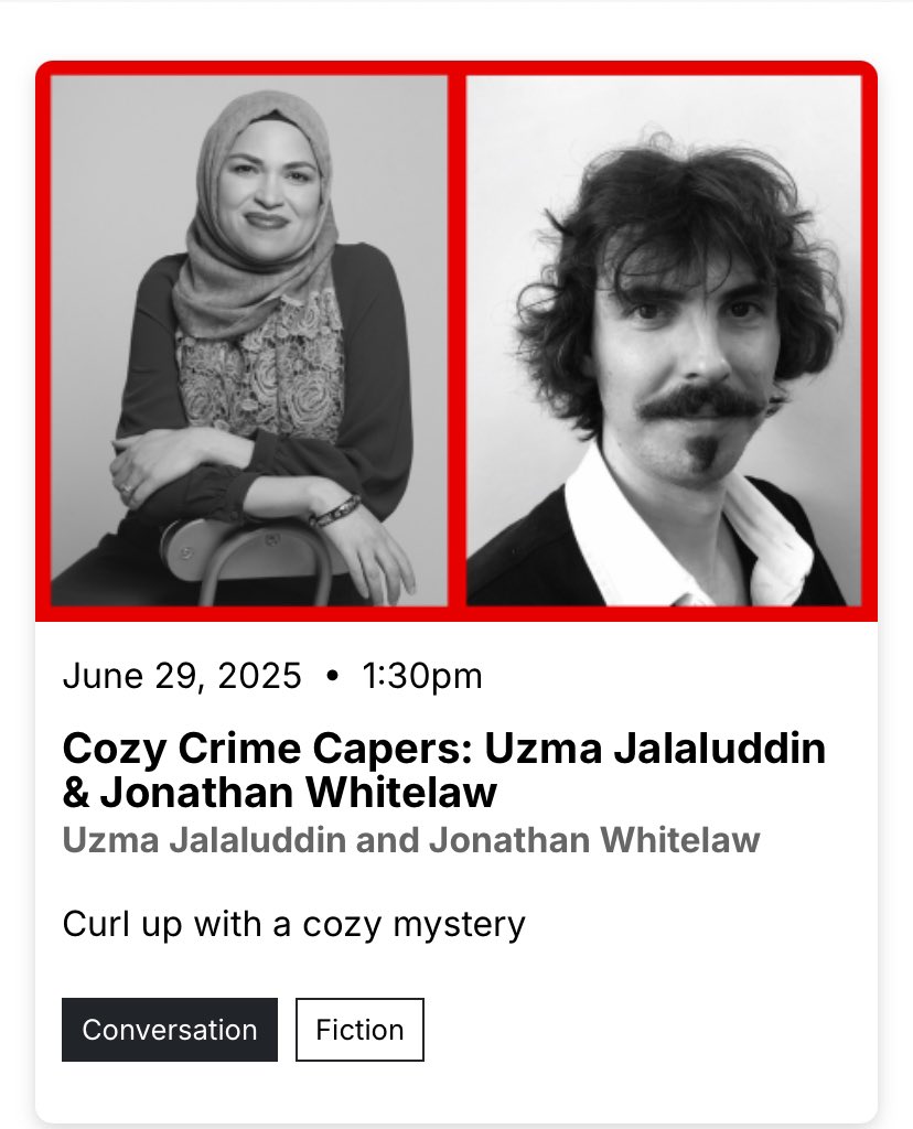Looking forward to attending the session with <a href="/UzmaWrites/">Uzma Jalaluddin</a> and <a href="/JDWhitelaw13/">Jonathan Whitelaw</a> on June 29, 2025 at Victoria College Chapel, 91 Charles St W, Toronto, ON M5S 2C7 under the auspices of <a href="/festofauthors/">Toronto International Festival of Authors (TIFA)</a> and <a href="/VicCollege_UofT/">Vic College UofT</a>